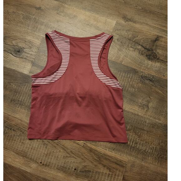 Sincerely Jules Golf and Tennis Pink White Striped Padded Performance Tank Top L - Picture 3 of 3